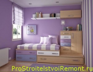 Дизайн детской комнаты фиолетового цвета фото