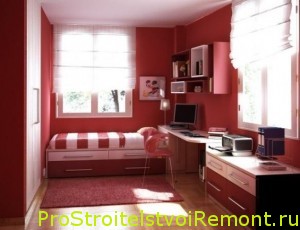 Дизайн интерьера детской комнаты красного цвета фото