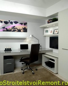Домашний офис в современном стиле с удобным компьютерным креслом фото