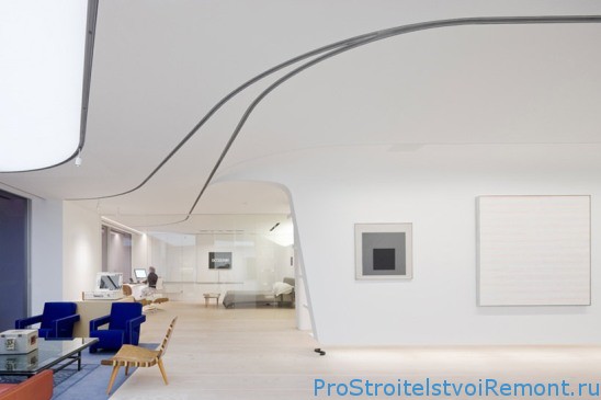 Современный дизайн подвесного потолка из гипсокартона фото