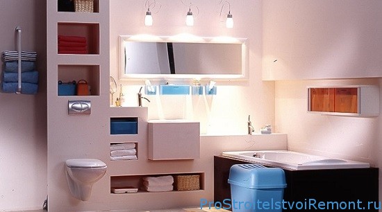 Дизайн ванной комнаты с освещением фото
