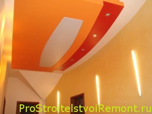 Создать дизайн подвесного потолка из гипсокартона с освещением фото своими руками самому