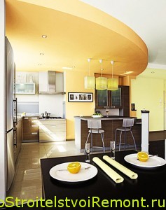 Создать дизайн подвесного потолка из гипсокартона с освещением фото своими руками самому на кухне