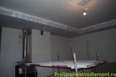 Как установить подвесной потолок из гипсокартона фото