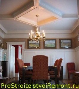 Дизайн красивого подвесного потолка в столовой и в гостиной фото
