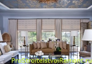 Дизайн декоративного подвесного потолка в гостиной фото