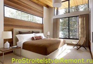 Современный дизайн спальни в бежевых и коричневых тонах фото