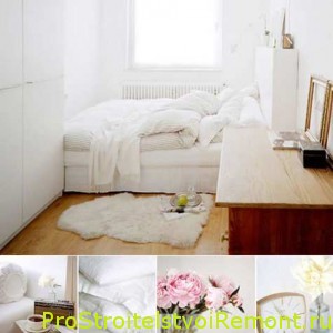 Маленькая спальня белого цвета фото