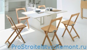 Раскладные кухонные столы и стулья – наилучшее решение для помещений с небольшой площадью