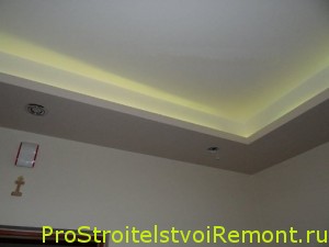 Светодиодное освещение подвесного потолка из гипсокартона фото
