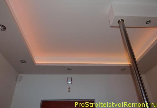 Установка светодиодного освещения в подвесном потолке из гипсокартона фото