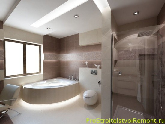 Дизайн ванной комнаты с подсветкой в ванне фото