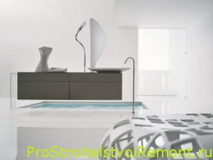 Дизайн белой элегантной ванной комнаты фото
