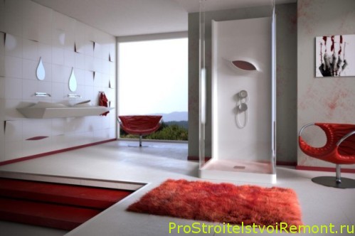 Элегантный интерьер ванной комнаты с душевой кабиной фото