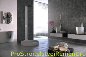 Красивый дизайн ванной комнаты в современной стиле с душевой кабиной фото