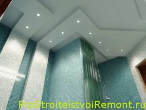 Дизайн потолка в ванной комнате фото